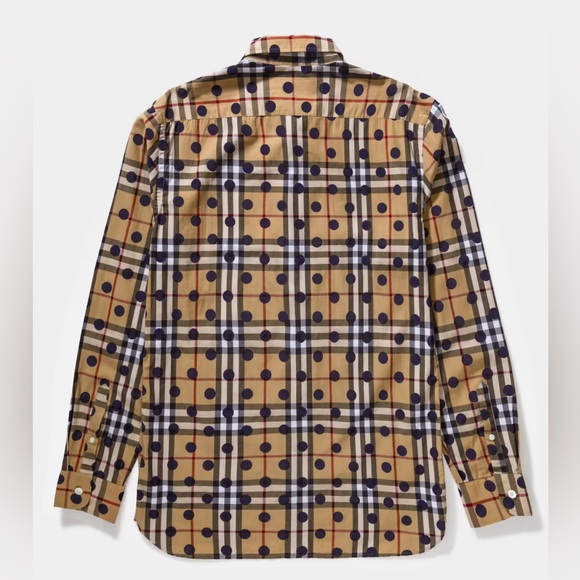 NWOT! Burberry Polka Dot Nova Plaid Button Down Shirt S/P  $850 - Picture 3 of 14